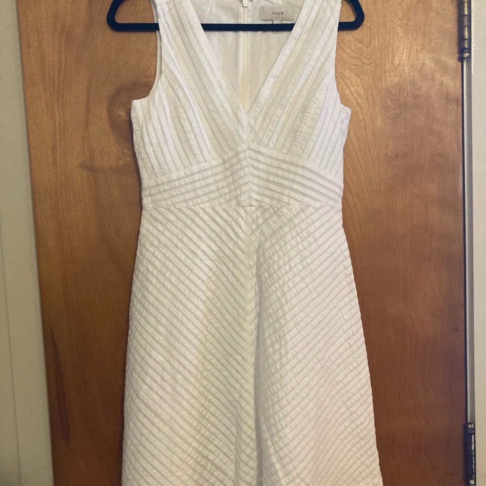 Women’s J Crew White Sleeveless V Neck Summer Dress, Size 2. - Picture 2 of 12